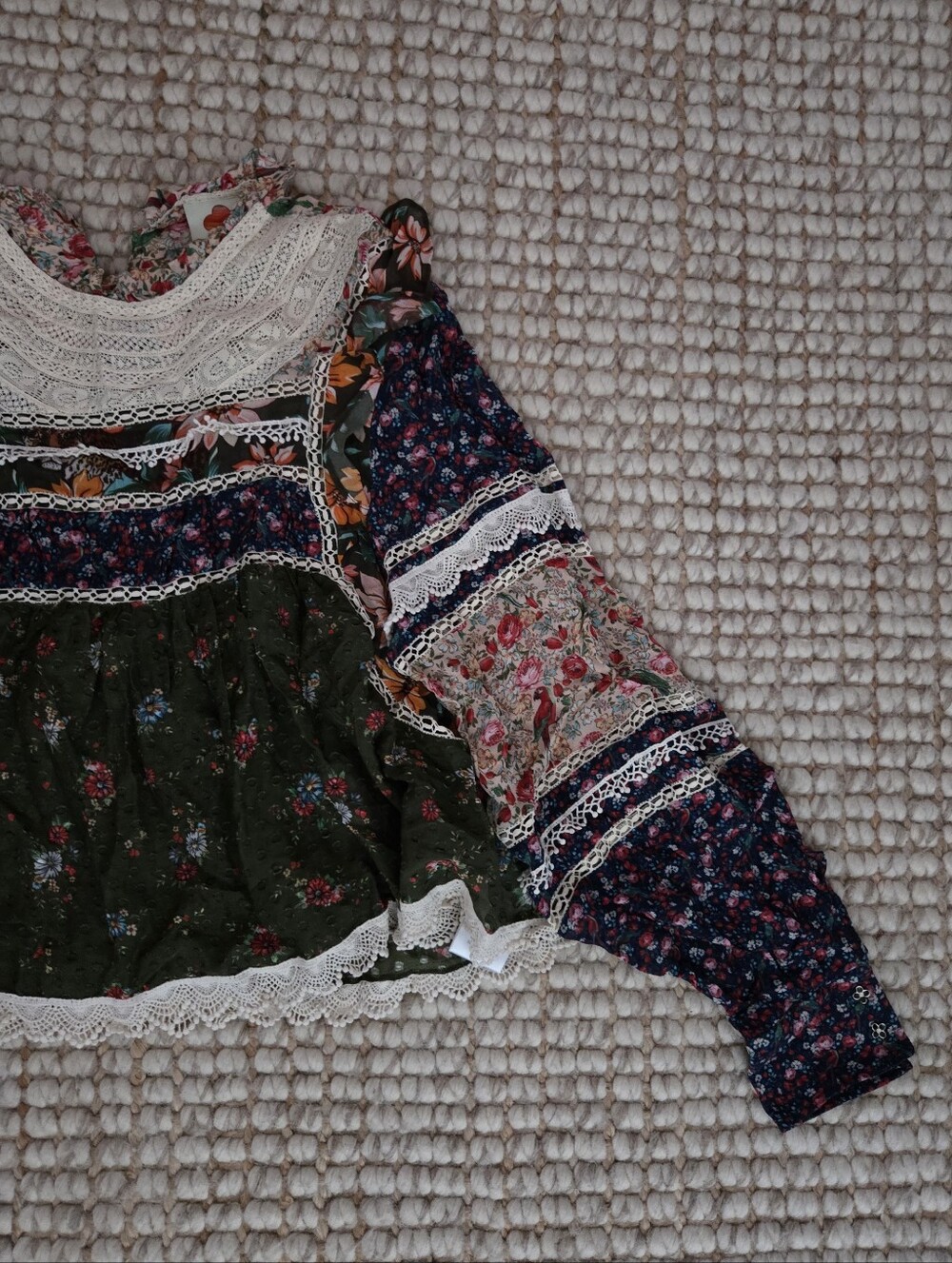 Farm Rio Lace Bib Ruffle Blouse - Picture 4 of 9